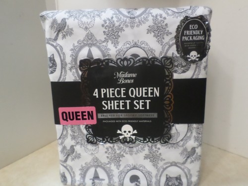 Madame bones queen sheet set - bones,