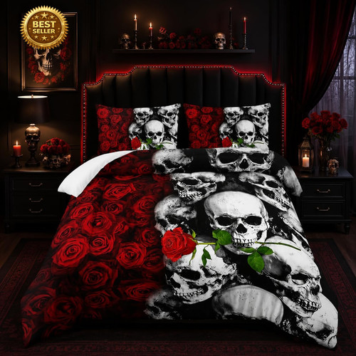 Skull bedding set king - bedding,